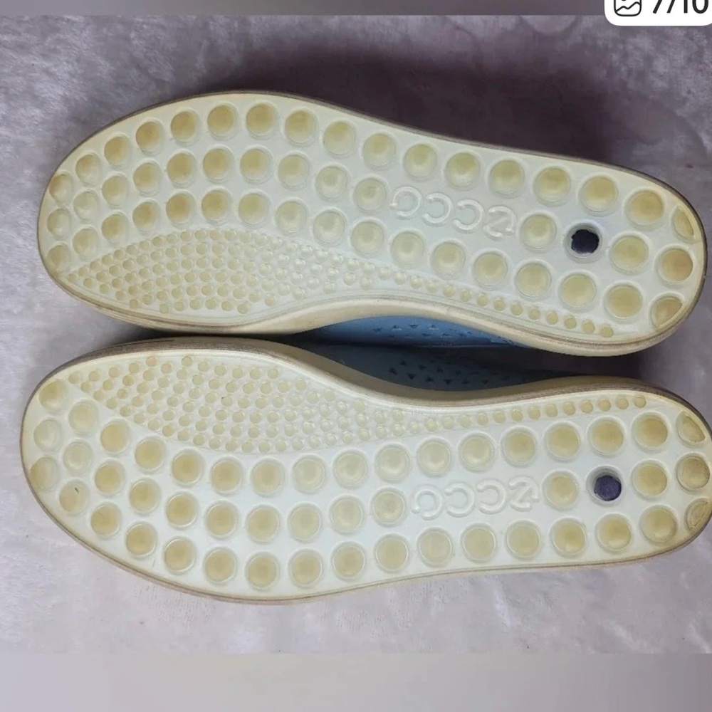 ECCO women’s perforated blue slip on loafers - Picture 7 of 9